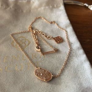 KS Iridescent Drusy Elisa Necklace in Rose Gold